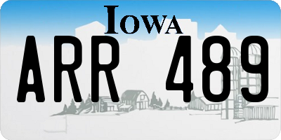 IA license plate ARR489