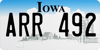 IA license plate ARR492