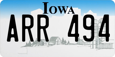 IA license plate ARR494