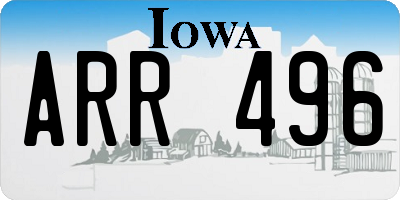 IA license plate ARR496
