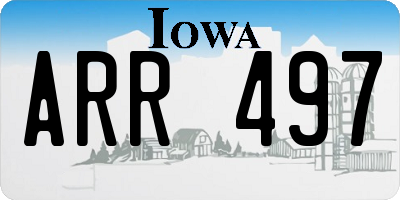 IA license plate ARR497