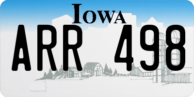 IA license plate ARR498