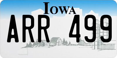 IA license plate ARR499