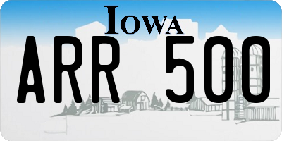IA license plate ARR500