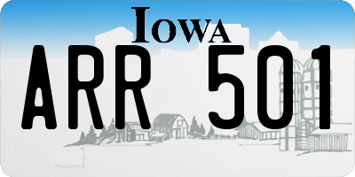 IA license plate ARR501
