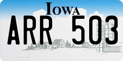 IA license plate ARR503