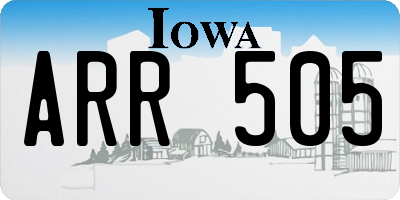 IA license plate ARR505