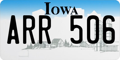 IA license plate ARR506