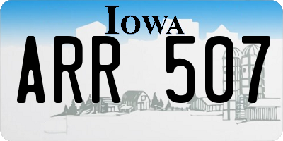 IA license plate ARR507