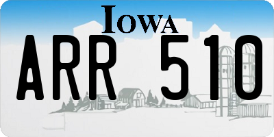 IA license plate ARR510