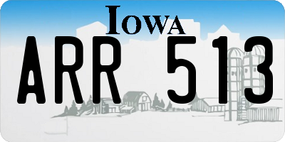 IA license plate ARR513