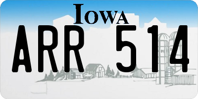 IA license plate ARR514