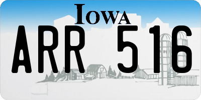 IA license plate ARR516