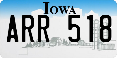 IA license plate ARR518