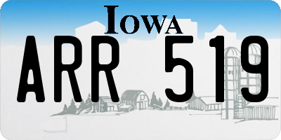 IA license plate ARR519