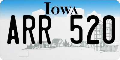 IA license plate ARR520