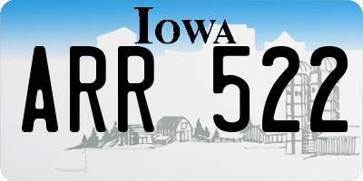 IA license plate ARR522