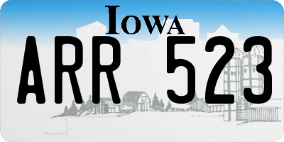 IA license plate ARR523