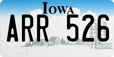 IA license plate ARR526