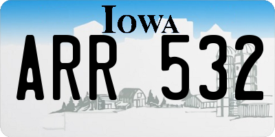 IA license plate ARR532