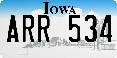 IA license plate ARR534