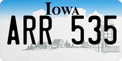 IA license plate ARR535