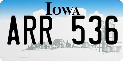 IA license plate ARR536