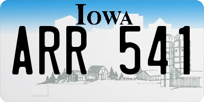 IA license plate ARR541