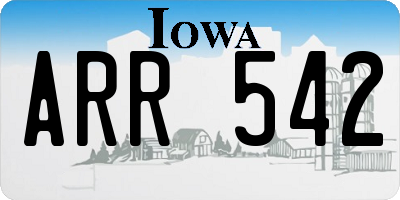 IA license plate ARR542