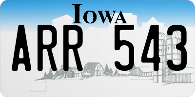 IA license plate ARR543