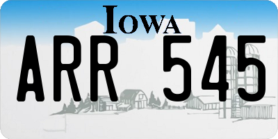 IA license plate ARR545