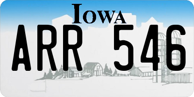 IA license plate ARR546