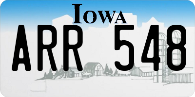IA license plate ARR548