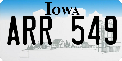 IA license plate ARR549