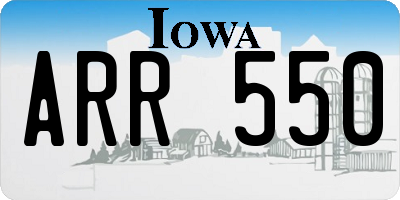 IA license plate ARR550