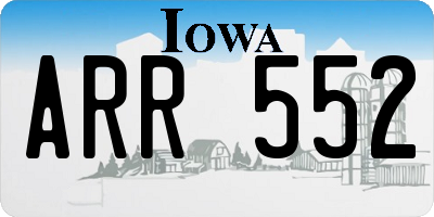 IA license plate ARR552