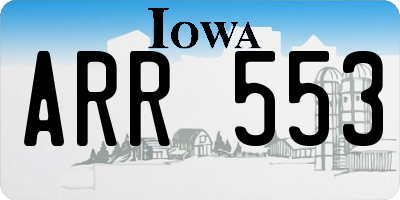 IA license plate ARR553