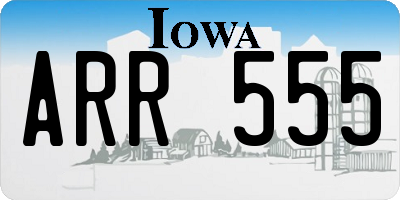 IA license plate ARR555