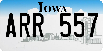 IA license plate ARR557