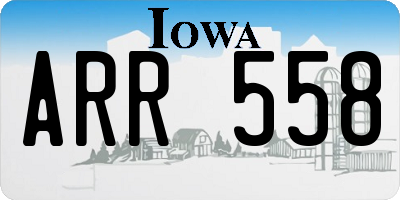 IA license plate ARR558
