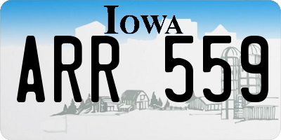 IA license plate ARR559