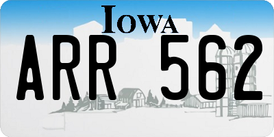 IA license plate ARR562