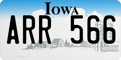 IA license plate ARR566