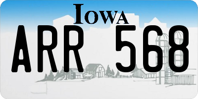 IA license plate ARR568