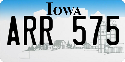 IA license plate ARR575
