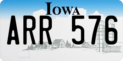IA license plate ARR576