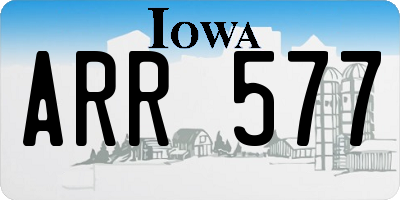 IA license plate ARR577