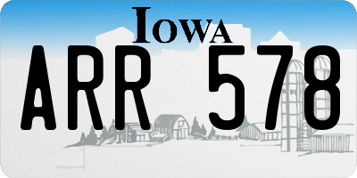 IA license plate ARR578