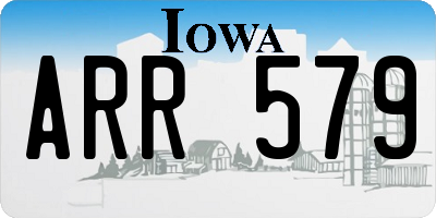 IA license plate ARR579