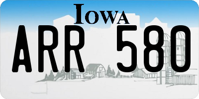 IA license plate ARR580